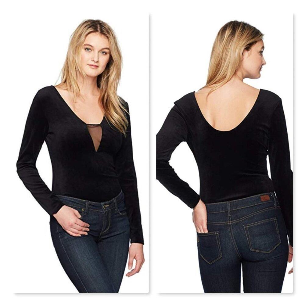 NWT! BCBGeneration Velvet Thong Bodysuit Size S